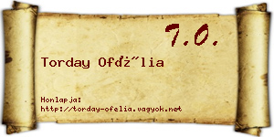 Torday Ofélia névjegykártya